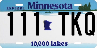 MN license plate 111TKQ