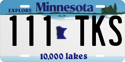 MN license plate 111TKS