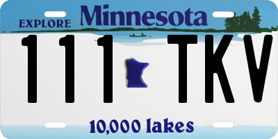 MN license plate 111TKV