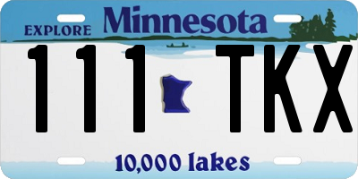 MN license plate 111TKX