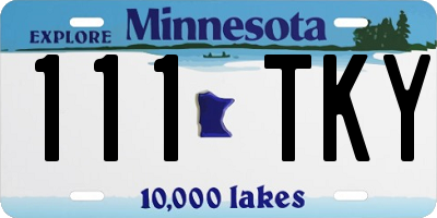 MN license plate 111TKY