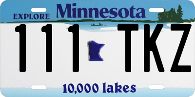 MN license plate 111TKZ