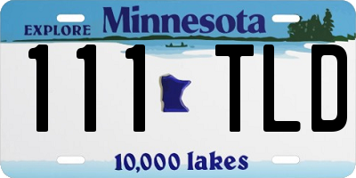 MN license plate 111TLD