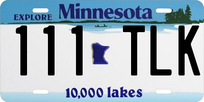 MN license plate 111TLK