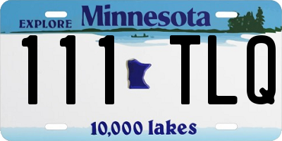 MN license plate 111TLQ