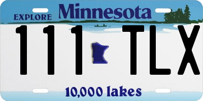 MN license plate 111TLX