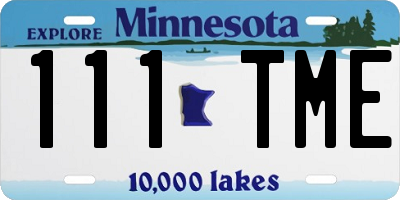 MN license plate 111TME