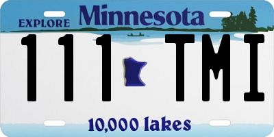 MN license plate 111TMI