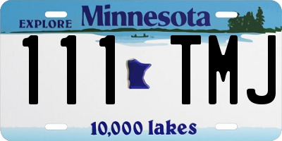 MN license plate 111TMJ