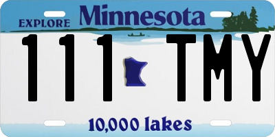 MN license plate 111TMY