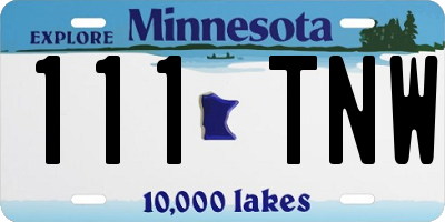 MN license plate 111TNW