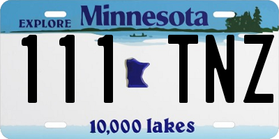 MN license plate 111TNZ