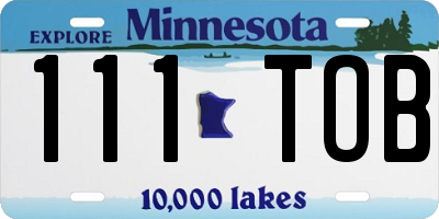 MN license plate 111TOB