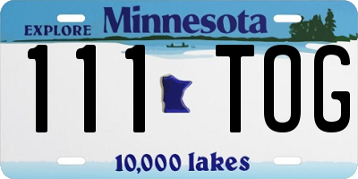 MN license plate 111TOG