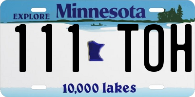 MN license plate 111TOH