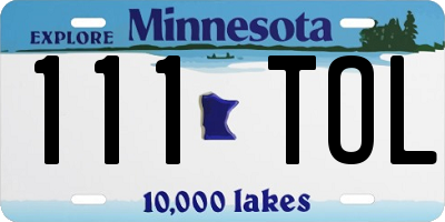 MN license plate 111TOL