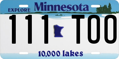 MN license plate 111TOO