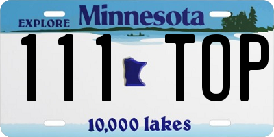 MN license plate 111TOP