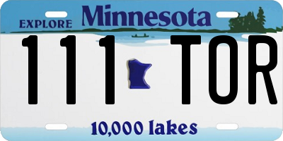 MN license plate 111TOR