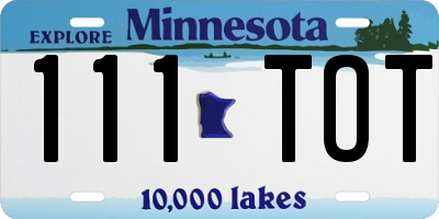 MN license plate 111TOT