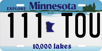 MN license plate 111TOU