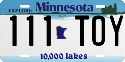 MN license plate 111TOY