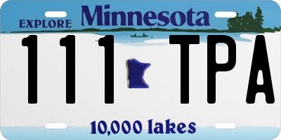 MN license plate 111TPA