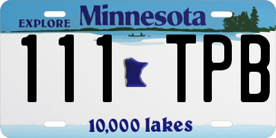 MN license plate 111TPB