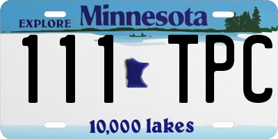 MN license plate 111TPC