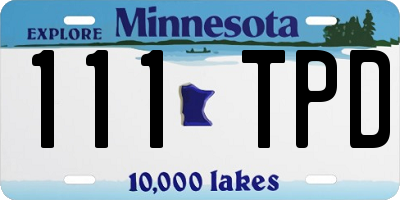 MN license plate 111TPD