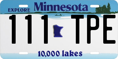 MN license plate 111TPE