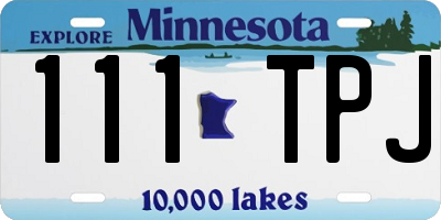 MN license plate 111TPJ