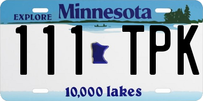 MN license plate 111TPK