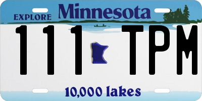 MN license plate 111TPM