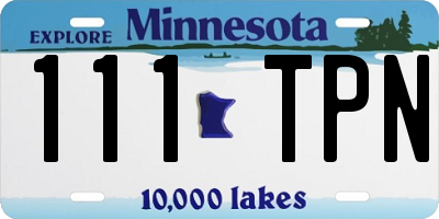 MN license plate 111TPN