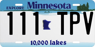 MN license plate 111TPV