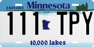 MN license plate 111TPY