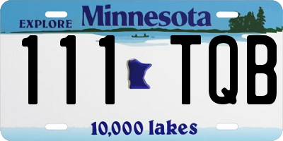 MN license plate 111TQB