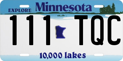 MN license plate 111TQC