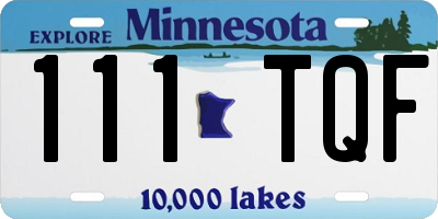 MN license plate 111TQF