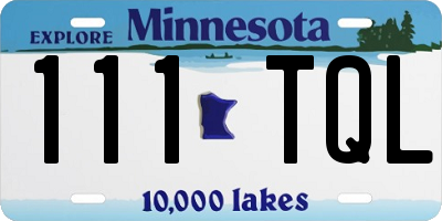 MN license plate 111TQL