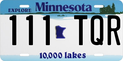 MN license plate 111TQR