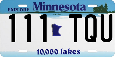 MN license plate 111TQU