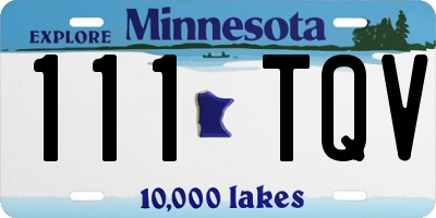 MN license plate 111TQV