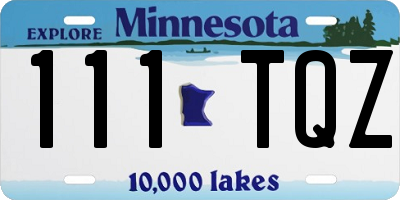 MN license plate 111TQZ