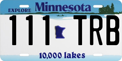 MN license plate 111TRB