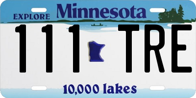 MN license plate 111TRE