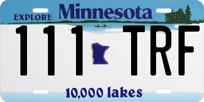 MN license plate 111TRF