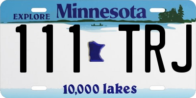 MN license plate 111TRJ