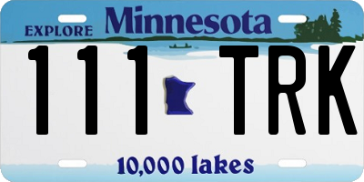 MN license plate 111TRK